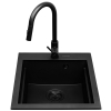 Zlew. SIROS (47x51,5) 1B + Bateria IDEA volcano - Black Edition