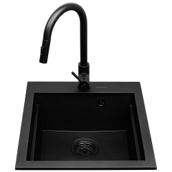 Zlew. SIROS (47x51,5) 1B + Bateria IDEA volcano - Black Edition