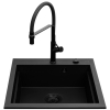 Zlew. SIROS (57x51,5) 1B Black Edition + Bateria FLEXOS