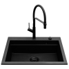Zlew. SIROS (67x51,5) 1B Black Edition + Bateria FLEXOS