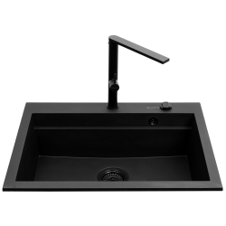 Zlew. SIROS (67x51,5) 1B Black Edition + Bateria TRIGONO