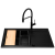 Zlew. SPARTA PLUS LUX (78x48) 1B 1D Black Edition + Bateria FLEXOS