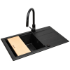 Zlew. SPARTA PLUS LUX (78x48) 1B 1D + Bateria IDEA volcano - Black Edition