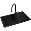 Zlew. KEROS (76x48) 1B 1D Black Edition + Bateria IDEA Black Edition