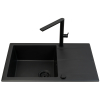 Zlew. KEROS (76x48) 1B 1D Black Edition + Bateria TRIGON
