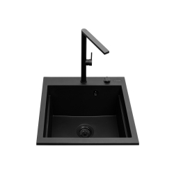 Zlew. SIROS (47x51,5) 1B Black Edition + Bateria TRIGONO
