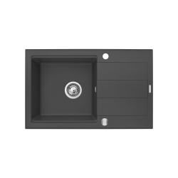 Zlew. SPARTA PLUS LUX (78x48) 1B 1D, karbon + Bateria BELLO