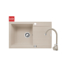 Zlew. SPARTA PLUS (78x48) beż piaskowy + bateria BELLO