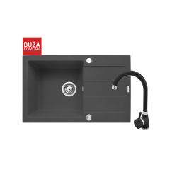 Zlew. SPARTA PLUS (78x48) karbon + bateria BELLO