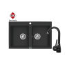 Zlew. SPARTA 78x50 2B czarny + bateria BELLO
