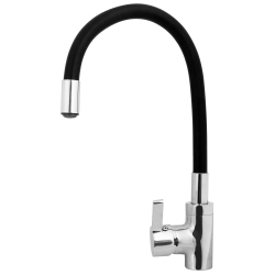 Zlewozmywak Keros (76x48) 1B 1D czarny + bateria Flessi