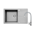 Zlew. KEROS (76x48) 1B 1D szary-beton + bateria FLESSI
