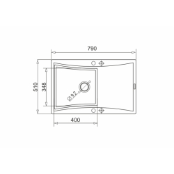 Zlew. SOFTLINE (79x51) 1B 1D czarny