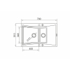Zlew. SOFTLINE 79x51 1 1/2B 1D SNOW