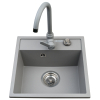 Zlew. CAMEA MINI (40x40) 1B szary beton + bateria LUNGO