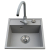 Zlew. CAMEA MINI (40x40) 1B szary beton + bateria LUNGO
