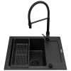 Zlew. MIDO (62x50) 1B 1D Black Edition + Bateria SERINA