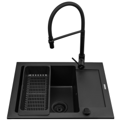 Zlew. MIDO (62x50) 1B 1D Black Edition + Bateria SERINA