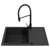 Zlew. KEROS (76x48) 1B 1D Black Edition + Bateria SERINA