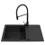 Zlew. KEROS (76x48) 1B 1D Black Edition + Bateria SERINA