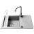 Zlew. KORFU (78x46) 1B 1D, szary - beton + bateria SILVIO