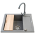 Zlew. MIDO (62x50) 1B 1D szary beton + bateria Lungo