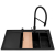 Zlew. CAMEA (79x50) 1B 1D R Black Edition + Bateria SERINA