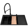 Zlew. CAMEA (79x50) 1B 1D L Black Edition + Bateria SERINA