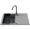 Zlew. MIDO 76x44 1B 1D szary beton + bateria Lungo