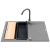 Zlew. MIDO (79x50) 1B 1D szary beton + bateria Lungo