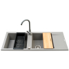Zlew. MIDO (116x50) 2B 1D szary beton + bateria Lungo