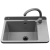 Umywalka ogrodowa Top, szary granit + bateria Ossia