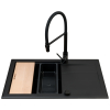 Zlew. SPARTA PLUS LUX (78x48) 1B 1D Black Edition + Bateria SERINA