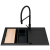 Zlew. SPARTA PLUS LUX (78x48) 1B 1D Black Edition + Bateria SERINA