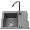 Zlew. SPARTA MINI (56x44) 1B 1D szary beton + Bateria LUNGO