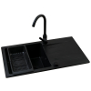 Zlew. KARPATHOS 76x44 1B 1D volcano Black Edition + bateria Lungo