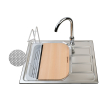 Zlewozmywak ATHENA 62x50 1B 1D LEN + bateria LUNGO