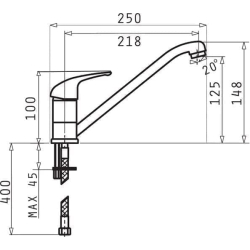 Umywalka ogrodowa NEO PLUS 58,4X38 biały granit + bateria Asalia