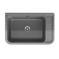 Umywalka ogrodowa NEO PLUS 58,4X38 szary granit + bateria Asalia