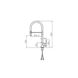 Zlew. SIROS (57x51,5) 1B Black Edition + Bateria SERINA