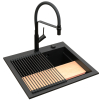 Zlew. SIROS (57x51,5) 1B Black Edition + Bateria SERINA