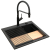 Zlew. SIROS (57x51,5) 1B Black Edition + Bateria SERINA
