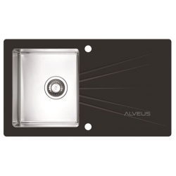ALVEUS KARAT 10 zlewozmywak szklany czarny lewy