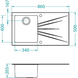 ALVEUS KARAT 10 zlewozmywak szklany czarny lewy