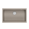 LOGAN 110 GraniteQ zlewozmywak soft taupe 76x44x23,5 cm 1-komorowy wpuszczany z syfonem manualnym stal szlachetna
