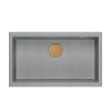 LOGAN 110 GraniteQ zlewozmywak silver stone 76x44x23,5 cm 1-komorowy wpuszczany z syfonem manualnym miedziany