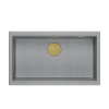 LOGAN 110 GraniteQ zlewozmywak silver stone 76x44x23,5 cm 1-komorowy podwieszany z syfonem manualnym złoty