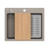 Quadron | KURT 110 | kuchenny zlewozmywak granitowy SOFT TAUPE | wymiary: 59,5 x 50 x 21,5 cm | akcesoria: syfon, dozownik, deska, Qmata, wkładka ocie