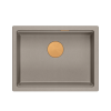 LOGAN 100 GraniteQ zlewozmywak soft taupe 56x45x21,5 cm 1-komorowy podwieszany z syfonem manualnym miedziany