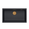 LOGAN 110 GraniteQ zlewozmywak pure carbon 76x44x23,5 cm 1-komorowy podwieszany z syfonem manualnym miedziany